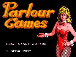 Parlour Games title screen for Sega Master System